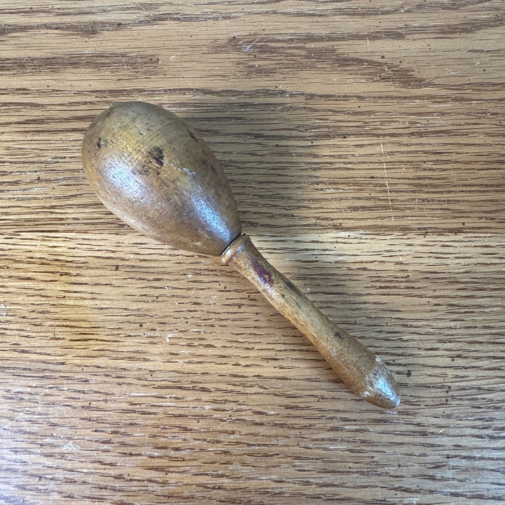 Vintage Wood Darning Egg with Removable‎ Handle Sewing Mending Tool 6 Inch